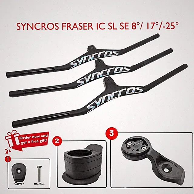 28.6mm Mountain Bicycle -8°/-17°/-25° Integrated Carbon Handlebars for XC/DC