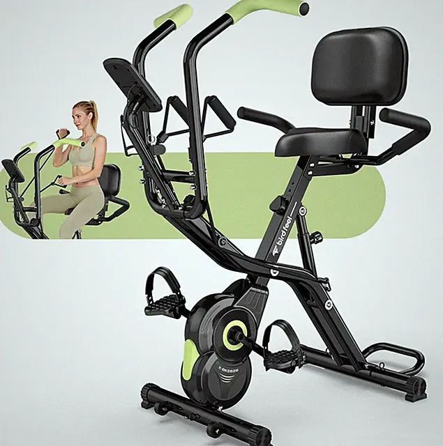 4-In-1 Folding Stationary Upright Recumbent Exercise Bike Machine Home 300 Lbs A
