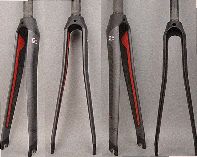700C Rigid Cycling Forks Full Carbon Fiber Road Bicycle Fork Rim Brake 1-1/8 in