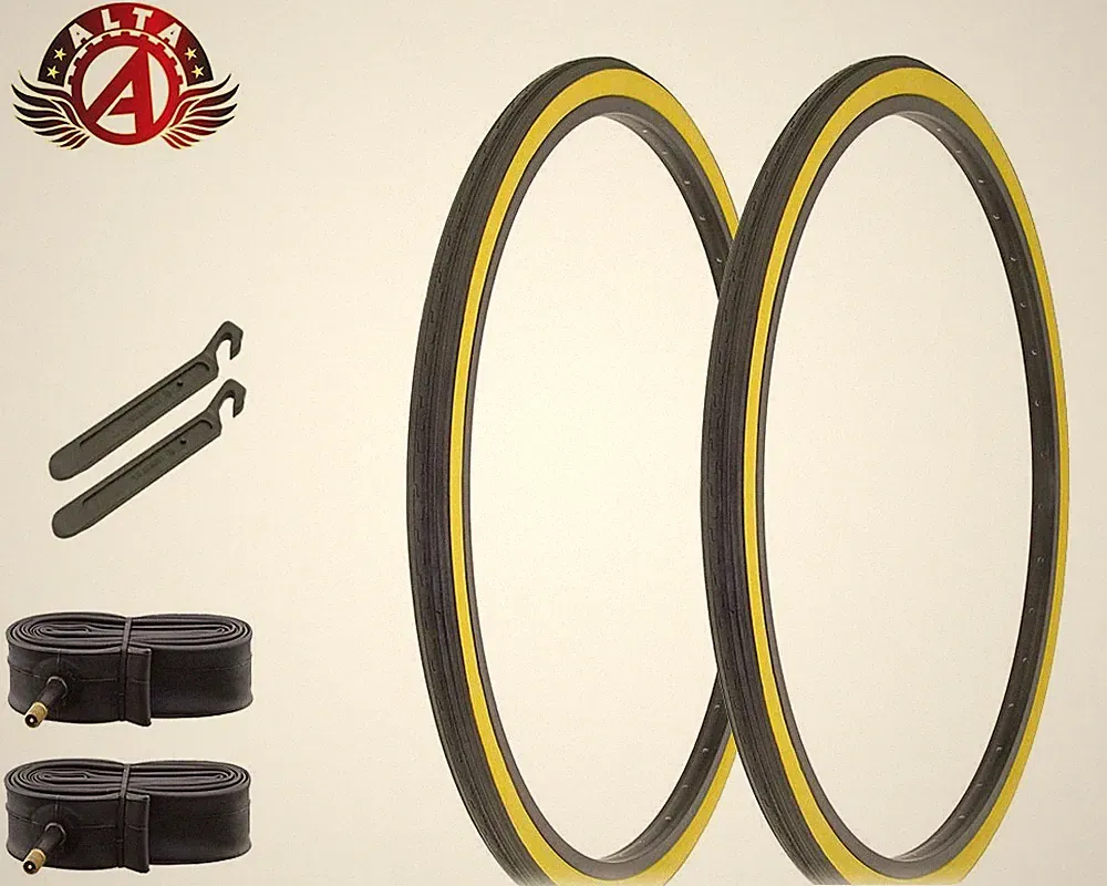 ALTA Bicycle 26" x 1-3/8" Black/Gum TOURING (2) Bicycle 26" Tires, Tubes, Levers