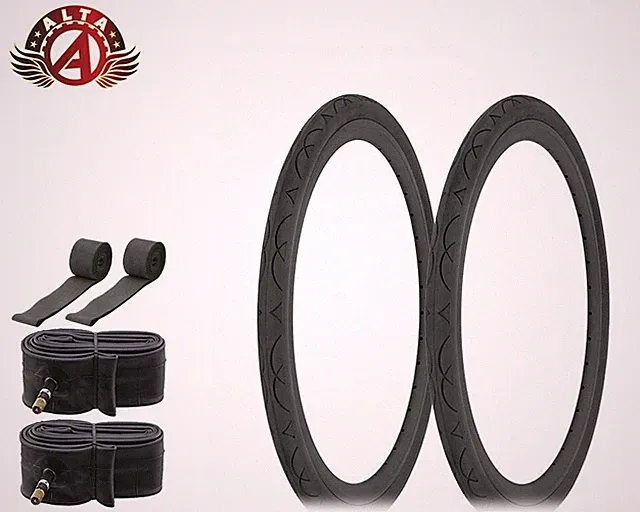ALTA Bicycle Tire 20" x 1-3/8" Black (2) Tires, Tubes, & Strips Slick City 20"