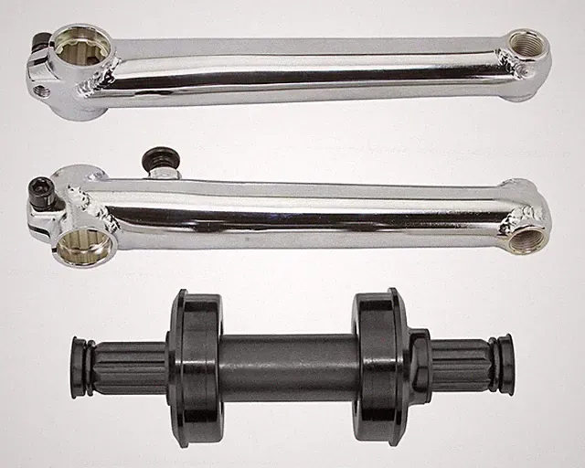 Bicycle 3PC Freestyle CR-MO Crank Set 175mm USA/BB 8t BMX MTB Chrome.