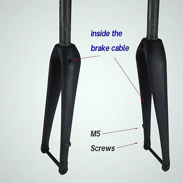 Carbon Fiber Road Bike Fork 700C Straight Tapered Tube V Disc Brake Max 25C