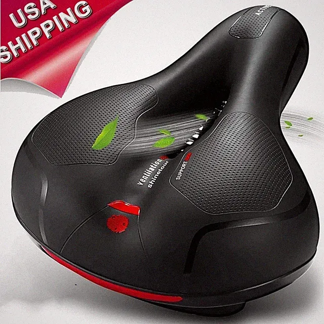 Extra Wide Big Bum Bike Saddle - Gel Air Cushion Comfort Seat for Bicycle