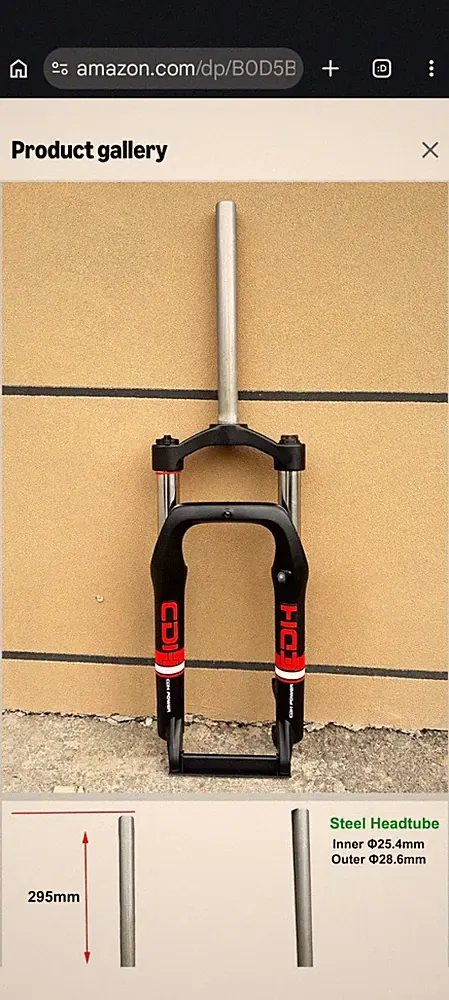Fat Tire Bike Fork, Air Suspension Bicycle Fork Double Shoulder 20 in. (20"x4")