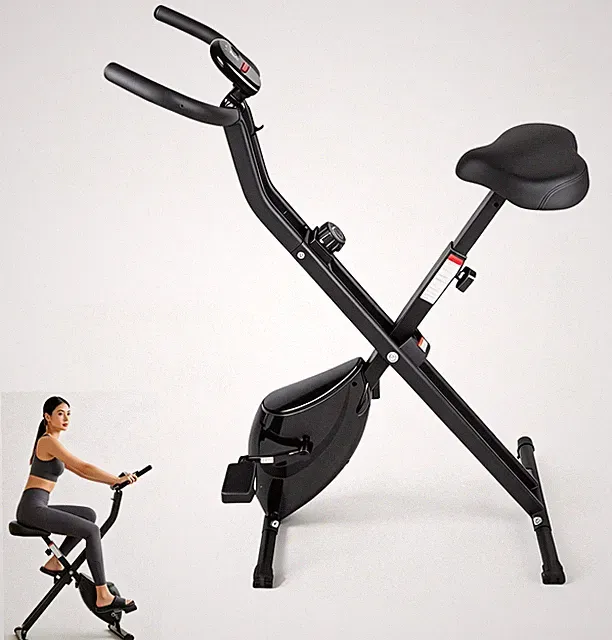 Folding X-Bike Compact Exercise Bike Indoor Cycling 8-Level Magnetic Resistance