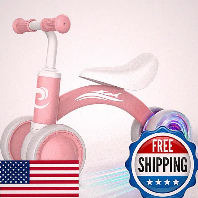 Gamfeiny Colorful Lighting Baby Balance Bike Toys For 1 Year Old Girl Gifts