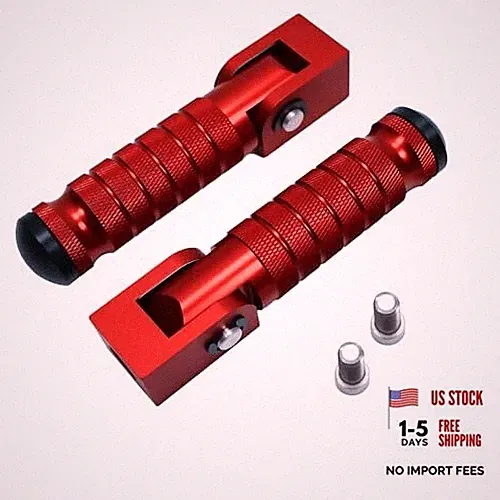 M8 Folding Foot Pegs for E-bike Motorcycle,90Degree Folding Bicycle red