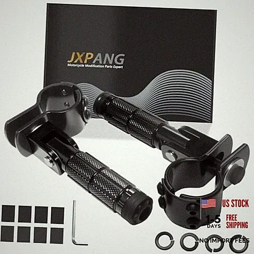 M8 Motorcycle Folding Rearsets Foldable Motorbike Footrest Bicycle Type A Black