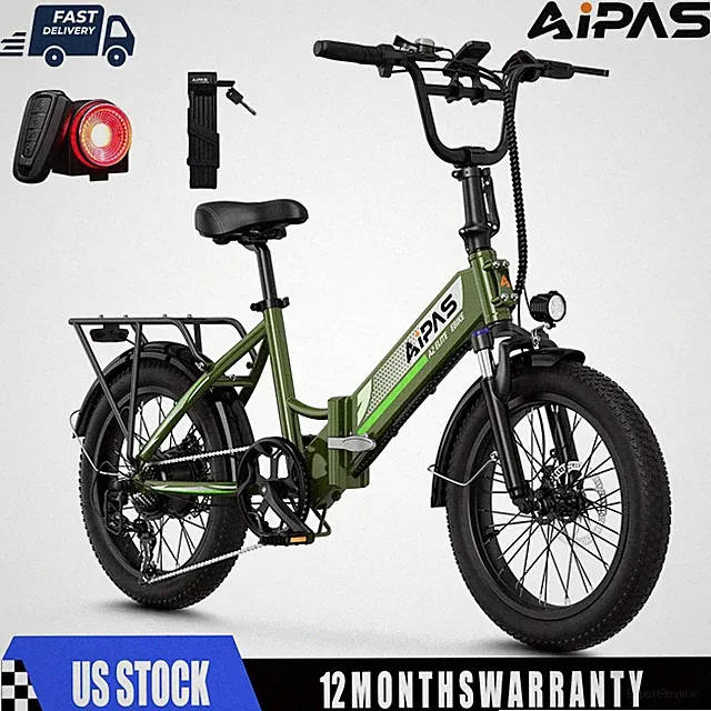 New Aipas A2 Folding Fat Tire Ebike 20x3.0 750W 48V 12.8Ah 28MPH 62Mi Commute