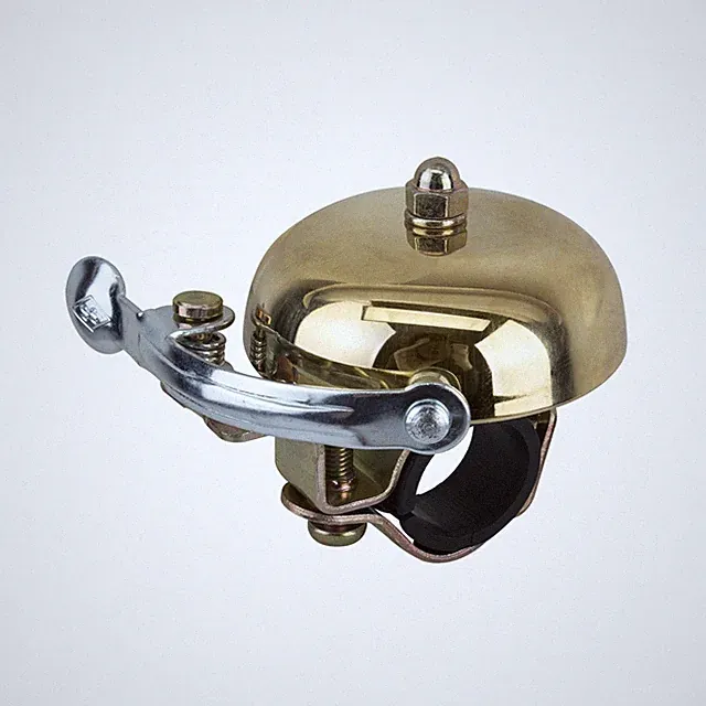 Origin8 Brass Bell Mallet - Solid Brass Touring Bicycle Bell with Melodic Tone