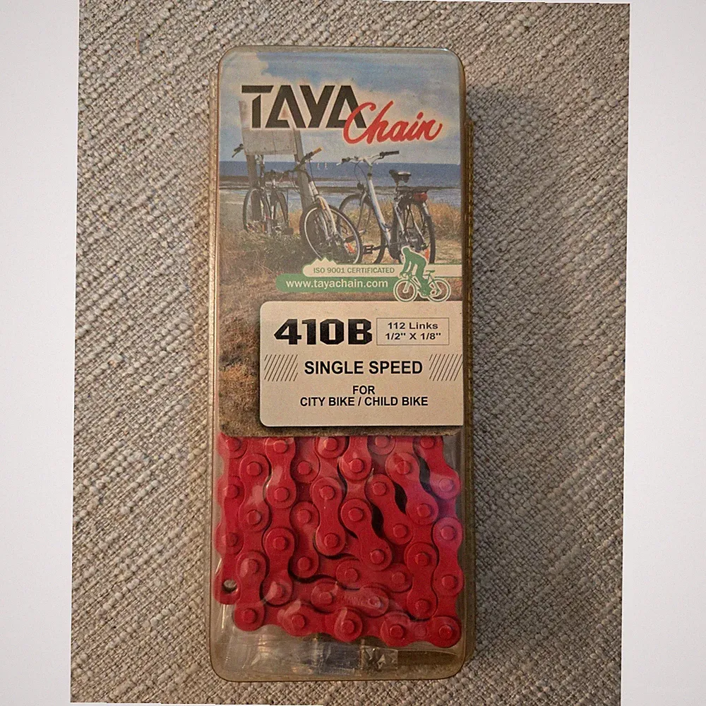 Taya 410B Single Speed Bicycle Chain Red 112 Links 1/2 x 1/8 City Child Bike NEW